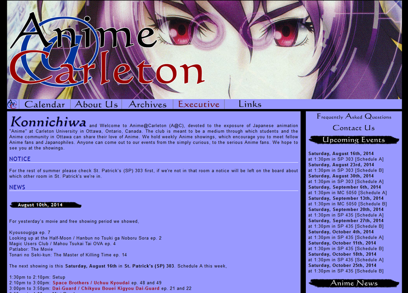 Anime@Carletons 2014 Site